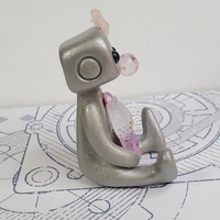 Bubble Gum Machine Robot Resin Art Toy Figure Kawaii Desk Friend Gift - Thumbnail 3