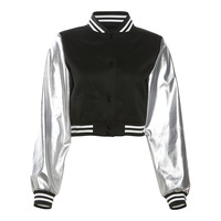 New fashion embroidered patchwork slim jacket baseball jacket - Thumbnail 3