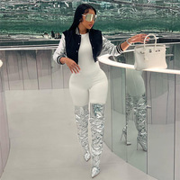 New fashion embroidered patchwork slim jacket baseball jacket - Thumbnail 4