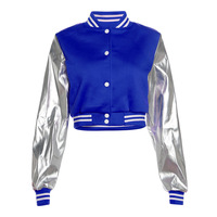 New fashion embroidered patchwork slim jacket baseball jacket - Thumbnail 7