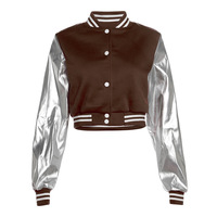 New fashion embroidered patchwork slim jacket baseball jacket - Thumbnail 8
