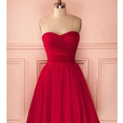 Simple sweetheart red short homecoming dresses