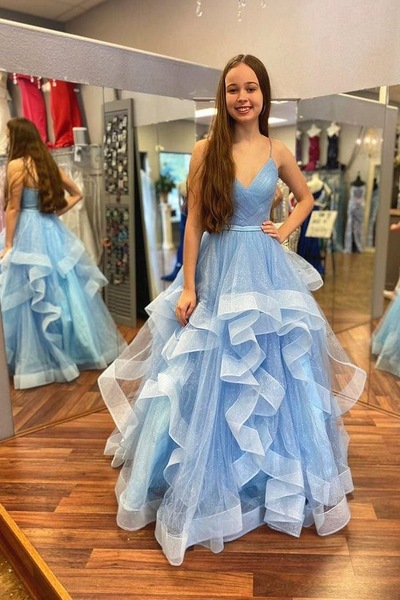 Sparkly Prom Dresses Sky Blue