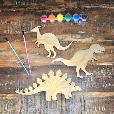 Wood art painting kits - dinos/trucks