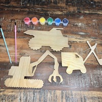 Wood Art Painting Kits - Dinos/Trucks - Thumbnail 3