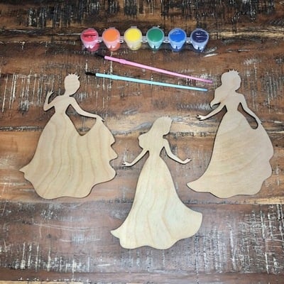 Wood art painting kits - mermaid/princess
