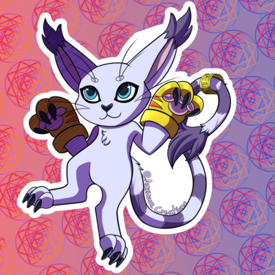 Gatomon + patamon sticker set
