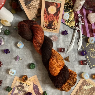 Dirt wizard hand dyed fingering weight sock yarn