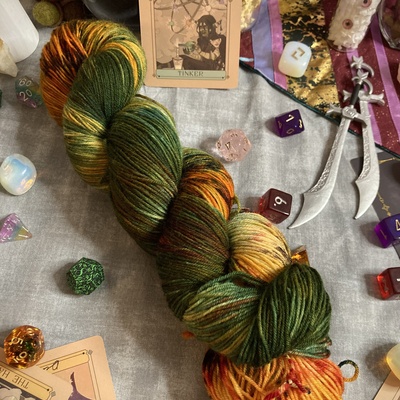 Fluffernutter hand dyed fingering weight sock yarn