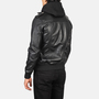 MarkX Nintenzo Black Hooded Leather Bomber Jacket MKX # 2058-2