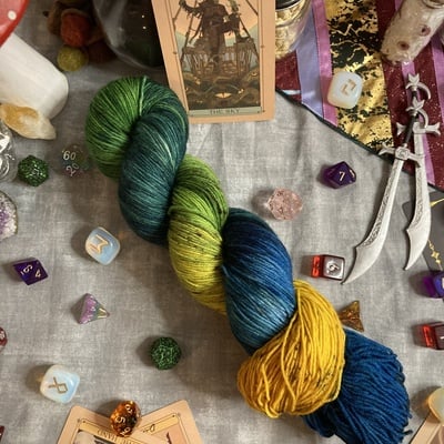 Captain tusktooth hand dyed fingering weight sock yarn