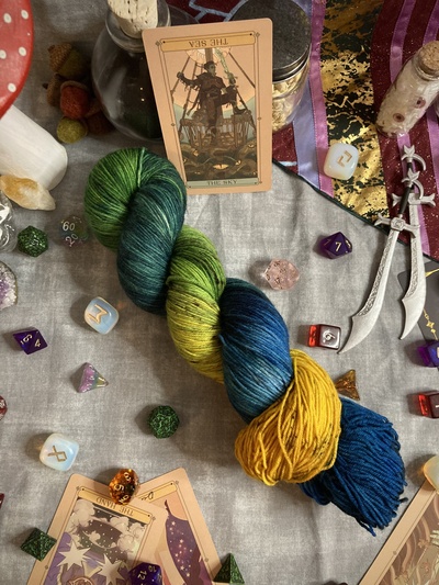 Captain Tusktooth Hand Dyed Fingering Weight Sock Yarn