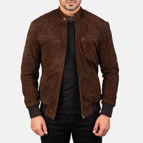 MarkX Sven Mocha Suede Bomber Jacket MKX # 2057