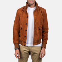 MarkX Eaton Brown Suede Bomber Jacket MKX # 2060