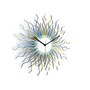 Medusa blue and gold  - Mid-century modern sunburst wall clock with organic look-2