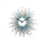 Medusa blue and gold  - Mid-century modern sunburst wall clock with organic look-4