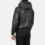 MarkX Bravado Black Hooded Leather Bomber Jacket MKX # 2059-2