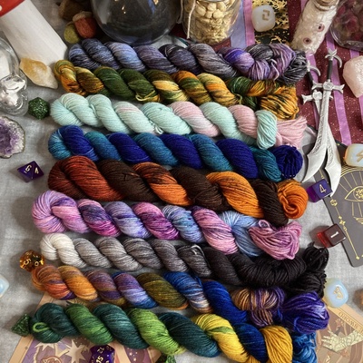 Mighty nein mini skein set hand dyed fingering weight sock yarn