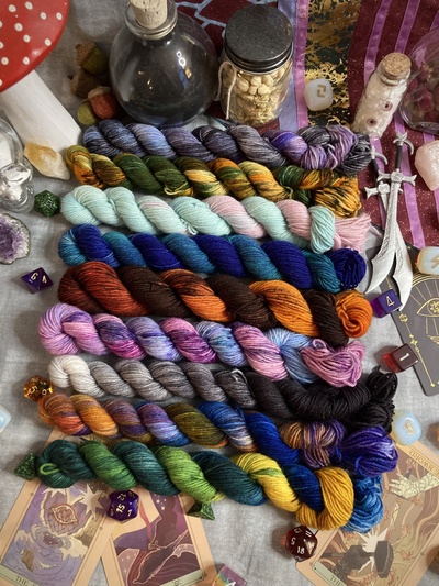 Mighty Nein Mini Skein Set Hand Dyed Fingering Weight Sock Yarn