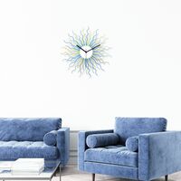 Medusa blue and gold  - Mid-century modern sunburst wall clock with organic look - Thumbnail 6