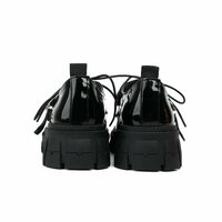  Black Heart Buckle Lace Up Leather Shoes - Thumbnail 5