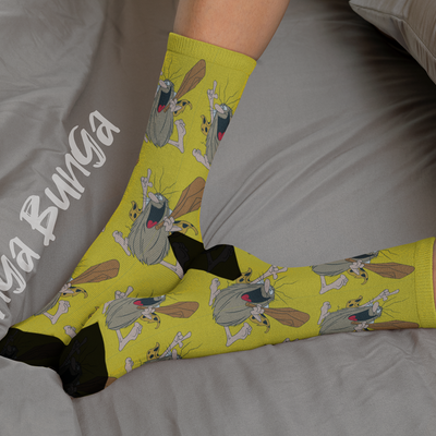 Captain caveman novelty socks