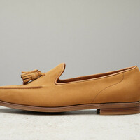 New Handmade Men's Nutmeg suede A light, Unlined Relaxed Summer Tassel Loafer Shoes - Thumbnail 2