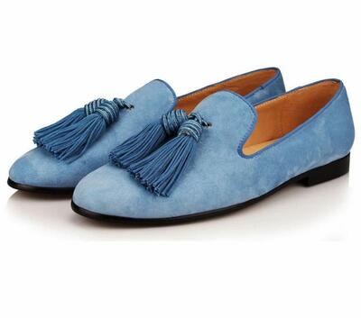 NEW HANDMADE MEN LOAFERS SUEDE WEDDING DRESS SHOES