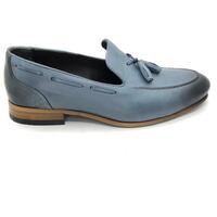 New Handmade Blue Tassel Loafer Special to Person Unique Luxury Men Shoes - Thumbnail 2