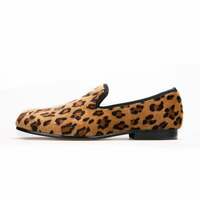 New Handmade Men's Custom Leopard Print Flat - Thumbnail 2