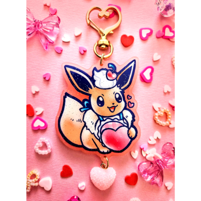 Valentine's day eevee acrylic charm