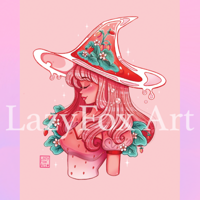Strawberry witch print