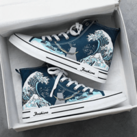 New wave high-top hand-painted shoes - Thumbnail 1