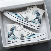 New wave high-top hand-painted shoes - Thumbnail 2