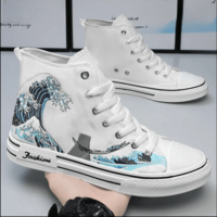 New wave high-top hand-painted shoes - Thumbnail 4
