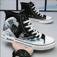 New wave high-top hand-painted shoes - Thumbnail 5
