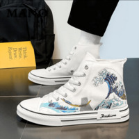 New wave high-top hand-painted shoes - Thumbnail 7