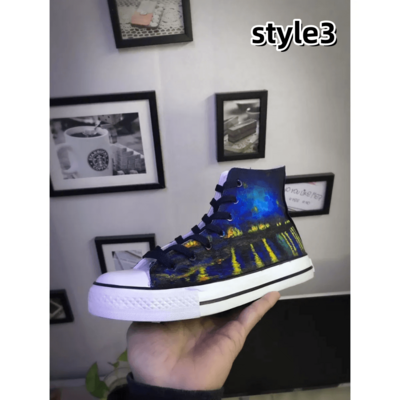 Wave hand-painted shoes