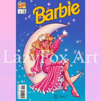 Barbie moon & stars doll fashion comic cover print