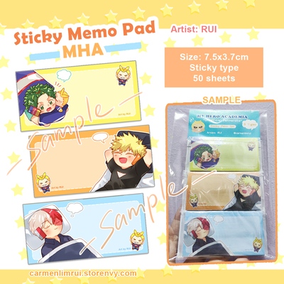 My Hero Academia Sticky Memo Set