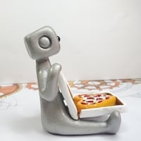 Pizza My Heart Robot Figurine Resin Desk Shelf Decor Gift - Thumbnail 4
