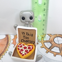 Pizza My Heart Robot Figurine Resin Desk Shelf Decor Gift - Thumbnail 5
