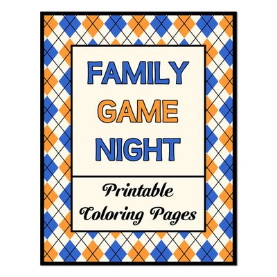 Family game night printable coloring pages