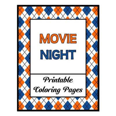 Movie night printable coloring pages