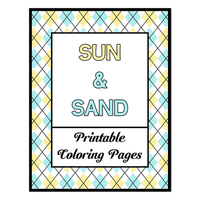 Sun & sand printable coloring pages