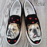 Pet hand drawn shoes graffiti casual cartoon low cut strapless canvas shoes - Thumbnail 4