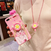 Pink Sailor Moon iPhone Case with Strap And Holder (iPhone 7- iPhone 15) - Thumbnail 3