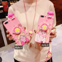 Pink Sailor Moon iPhone Case with Strap And Holder (iPhone 7- iPhone 15) - Thumbnail 1