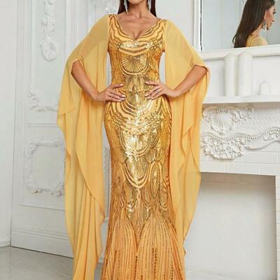 Plus size mother of the bride dress sequins mother of the groom dress