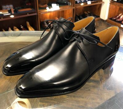 Handmade Black Edition Glossy look Chukka Formal Lace Up Shoes